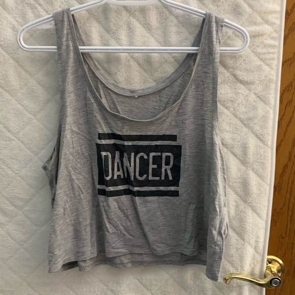 Grey Cropped Tank Top - Dancer - Picture 1 of 2